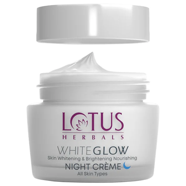Lotus Herbals White Glow Night Creme 60 gm | Mulberry Extract, Grape Extract, Saxifraga Extracts &amp; Milk Enzymes | Deep Nourishment | For All Skin Type, Pack of 1