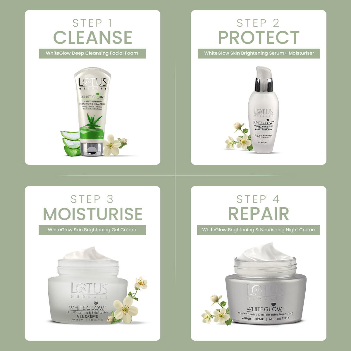 Lotus Herbals White Glow Night Creme 60 gm | Mulberry Extract, Grape Extract, Saxifraga Extracts & Milk Enzymes | Deep Nourishment | For All Skin Type, Pack of 1 Lotus Herbals White Glow Night Creme 60 gm | Mulberry Extract, Grape Extract, Saxifraga Extracts & Milk Enzymes | Deep Nourishment | For All Skin Type, Pack of 1