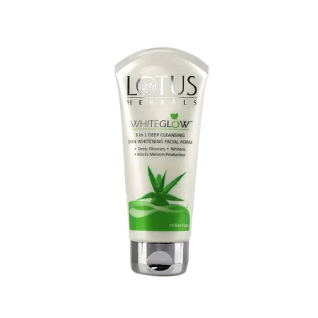 Lotus Herbals Whiteglow 3 In 1 Deep Cleaning Skin Whitening Facial Foam, 50 gm
