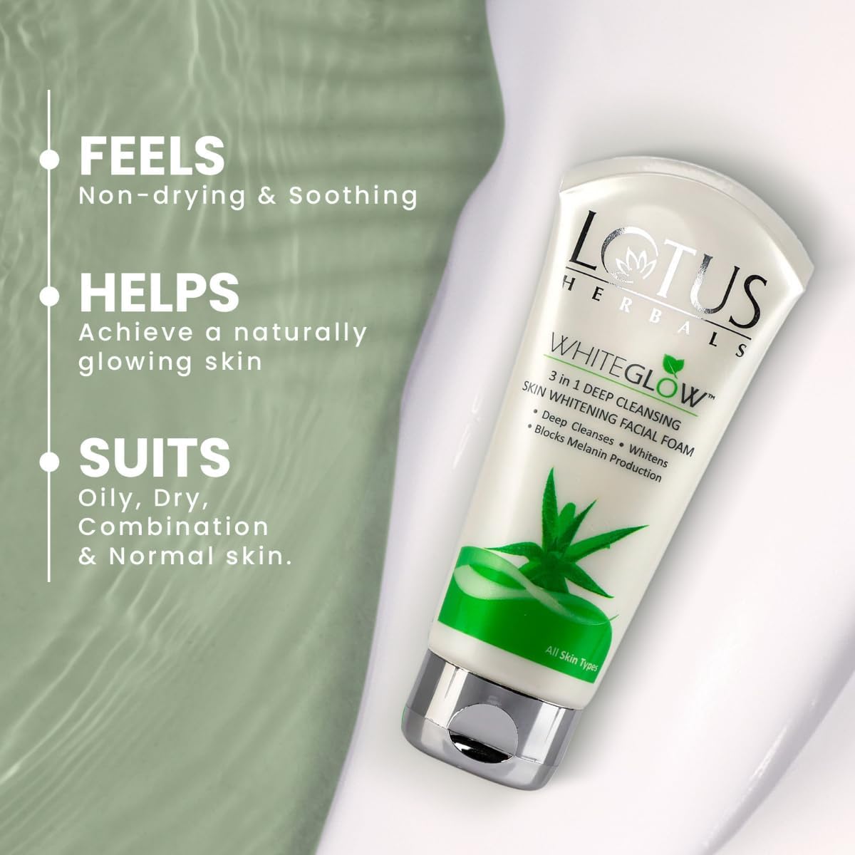 Lotus Herbals Whiteglow 3 In 1 Deep Cleaning Skin Whitening Facial Foam, 50 gm, Pack of 1 Lotus Herbals Whiteglow 3 In 1 Deep Cleaning Skin Whitening Facial Foam, 50 gm, Pack of 1