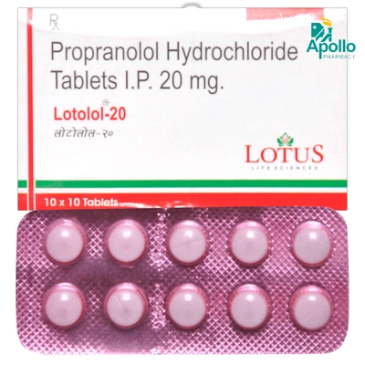 Lotolol-20mg Tablet 10's, Pack of 10 TabletS