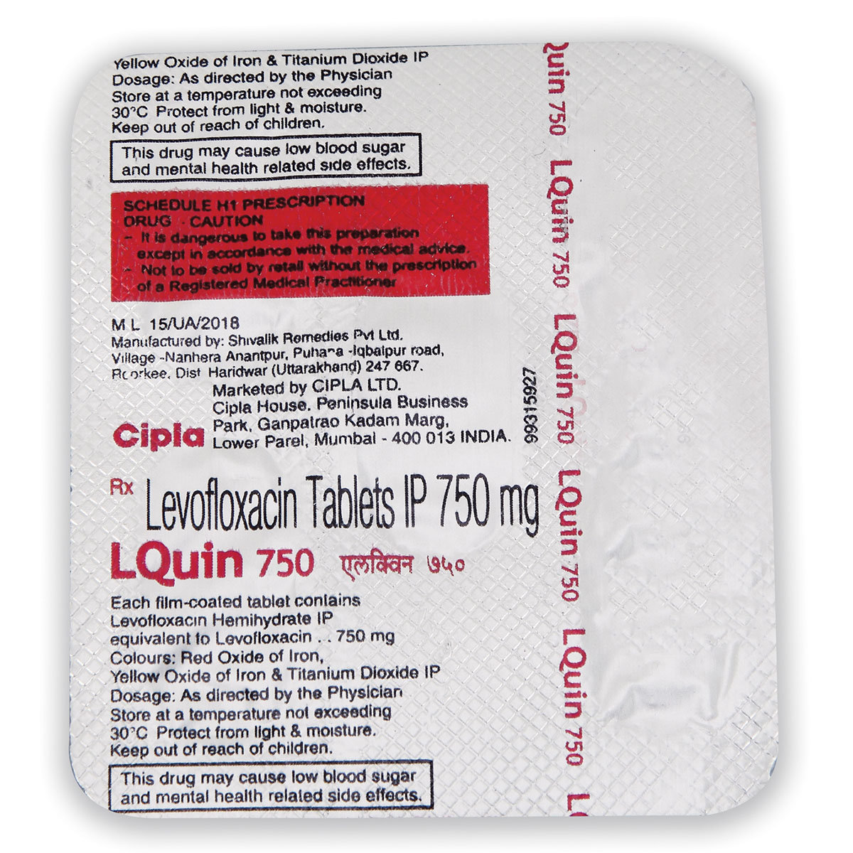 LQUIN 750MG TABLET, Pack of 5 TABLETS LQUIN 750MG TABLET, Pack of 5 TABLETS