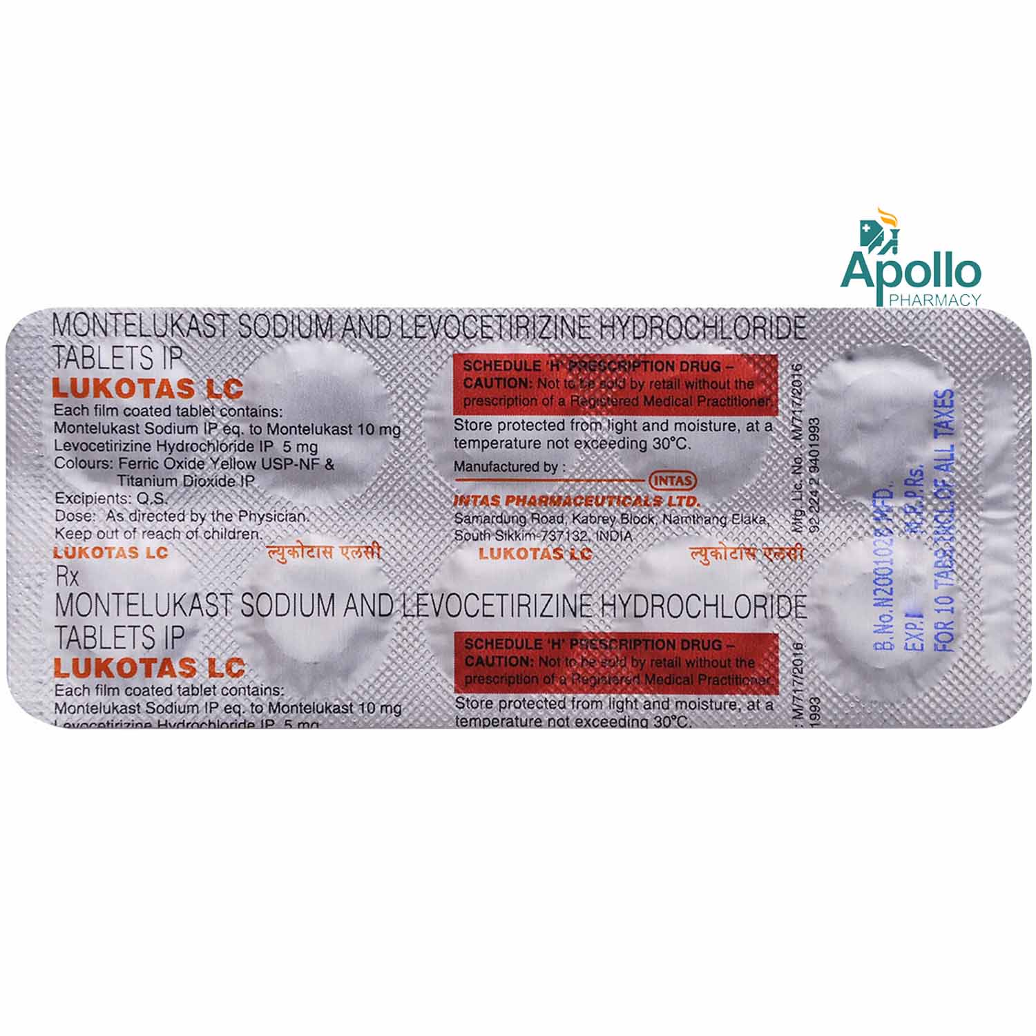 Lukotas LC Tablet 10's, Pack of 10 TABLETS Lukotas LC Tablet 10's, Pack of 10 TABLETS