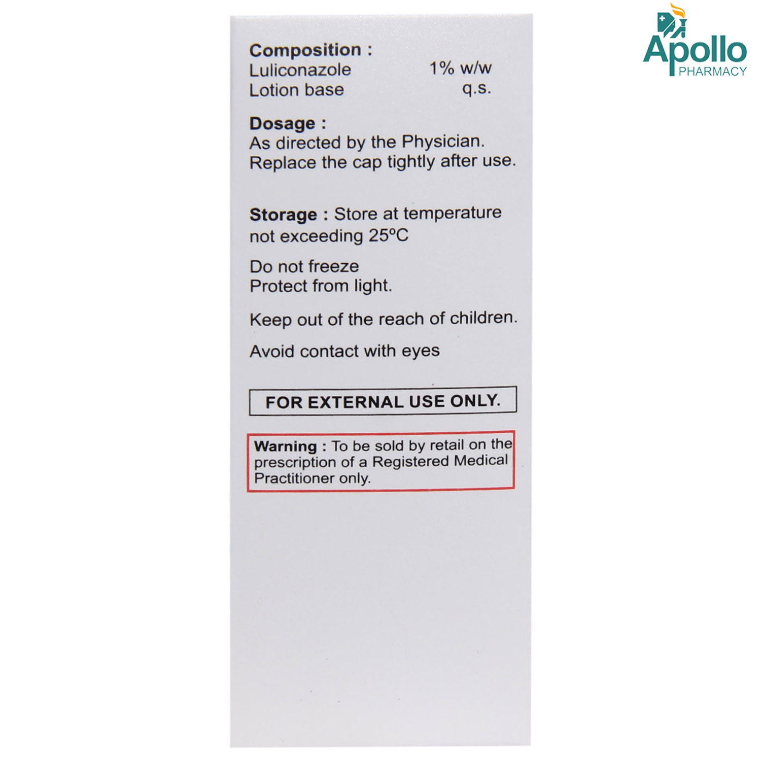 LULIBOR 1%W/V LOTION 30ML, Pack of 1 Lotion LULIBOR 1%W/V LOTION 30ML, Pack of 1 Lotion