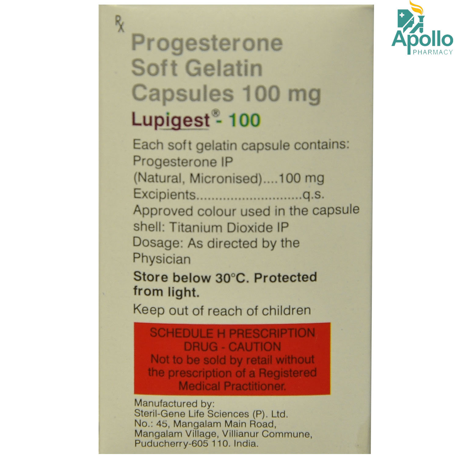 LUPIGEST 100MG TABLET, Pack of 10 TABLETS LUPIGEST 100MG TABLET, Pack of 10 TABLETS