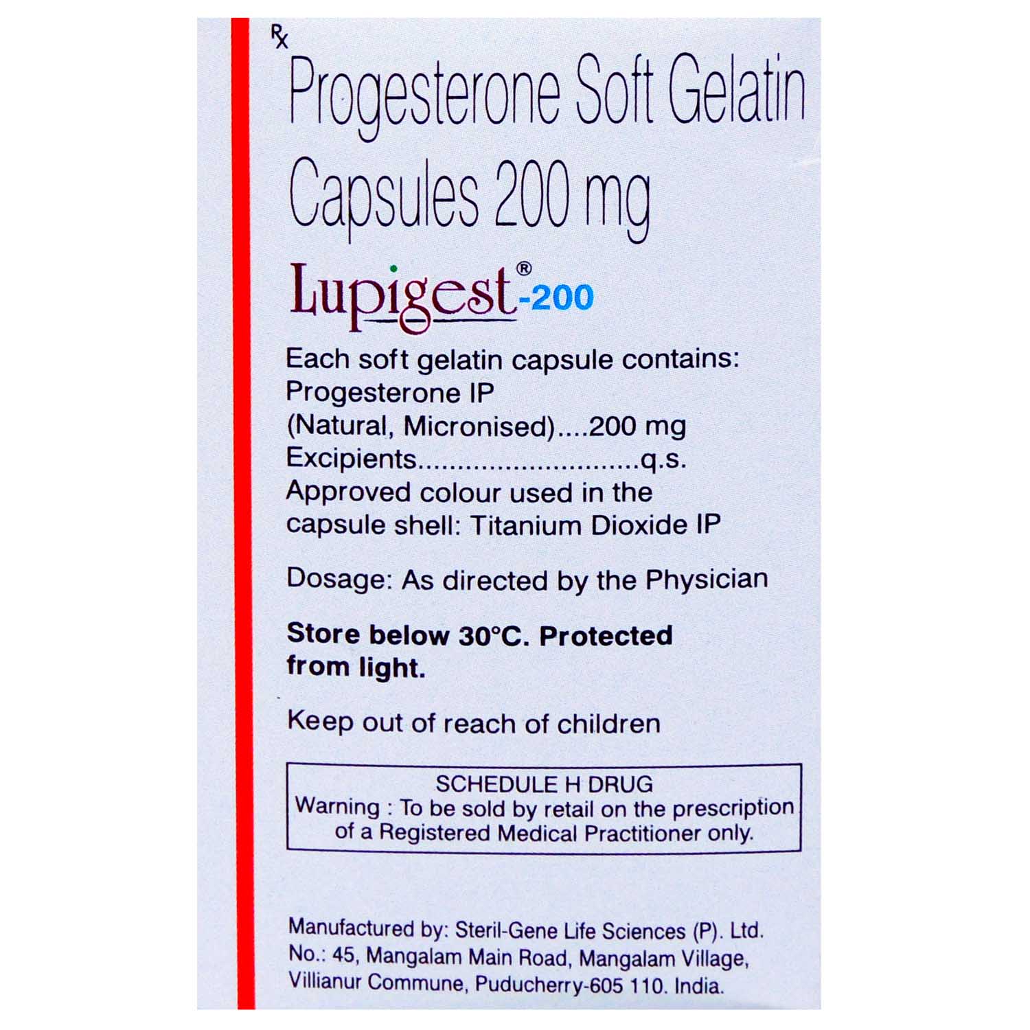 Lupigest 200 Capsule 10's, Pack of 10 CAPSULES Lupigest 200 Capsule 10's, Pack of 10 CAPSULES
