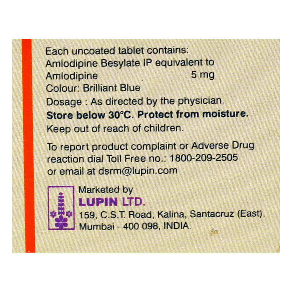 Lupidip 5 Tablet 10's, Pack of 10 TABLETS Lupidip 5 Tablet 10's, Pack of 10 TABLETS