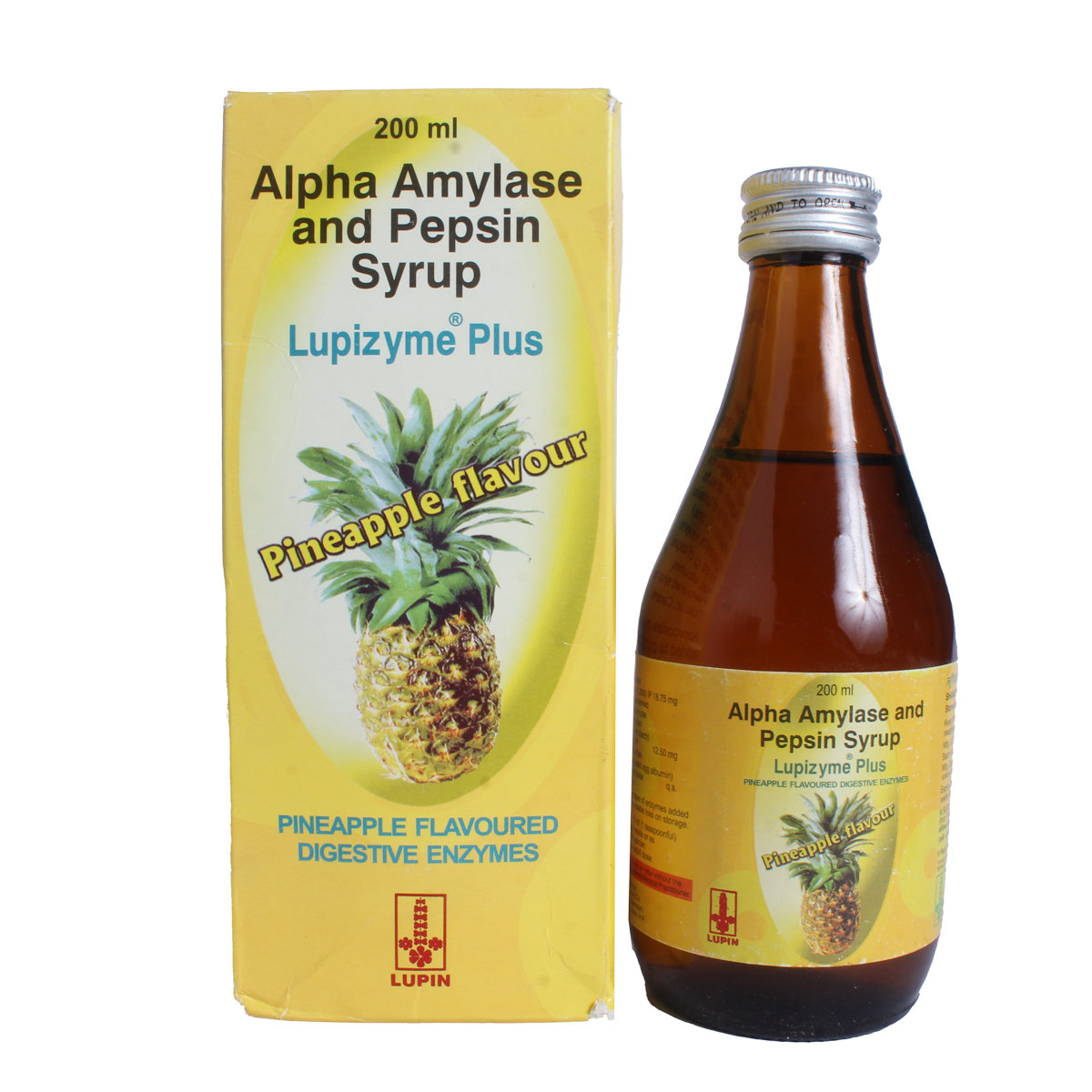 Lupizyme Plus Pineapple Syrup 200 ml, Pack of 1 Lupizyme Plus Pineapple Syrup 200 ml, Pack of 1