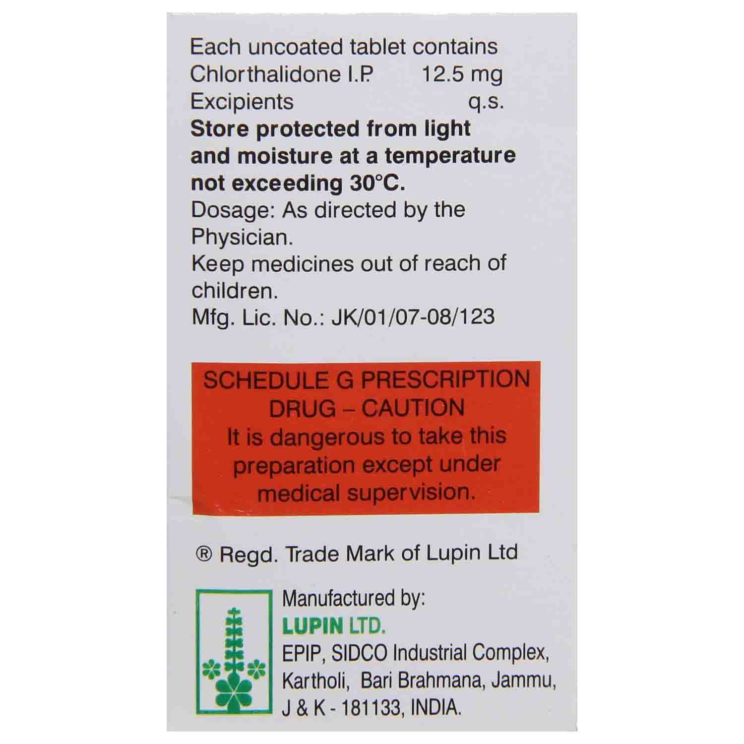 Lupiclor 12.5 Tablet 15's, Pack of 15 TabletS Lupiclor 12.5 Tablet 15's, Pack of 15 TabletS