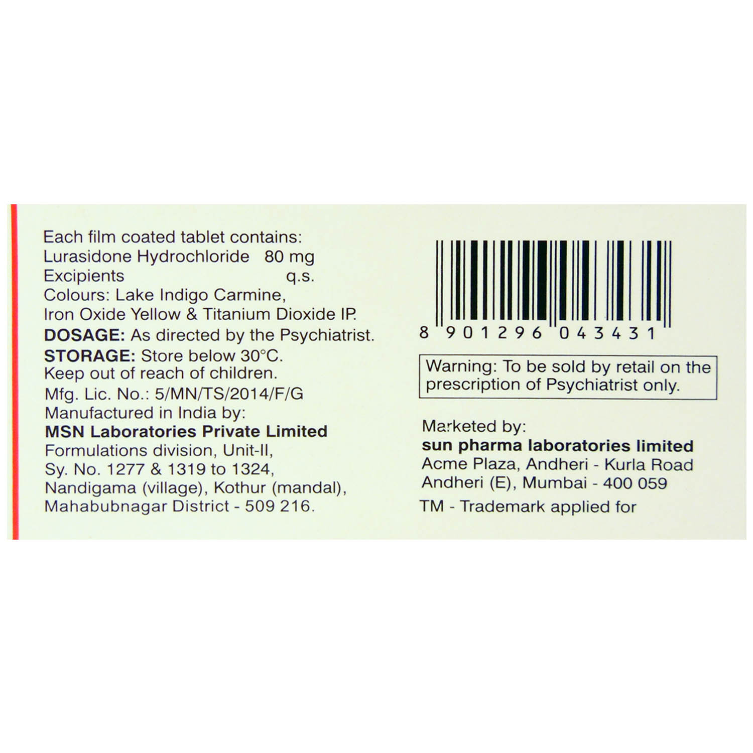 Luramax 80 Tablet 10's, Pack of 10 TABLETS Luramax 80 Tablet 10's, Pack of 10 TABLETS