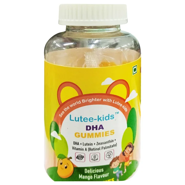 Lutee-Kids DHA Mango Flavour Gummies, 30 Count, Pack of 1