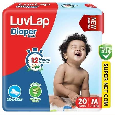 Luvlap Pant Style Baby Diapers Medium, 20 Count