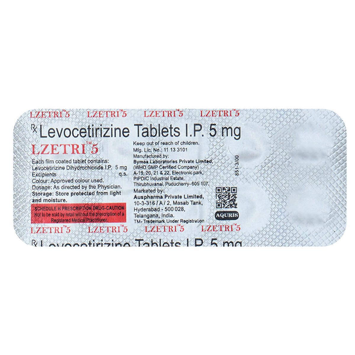 Lzetri 5 Tablet 10's, Pack of 10 TabletS Lzetri 5 Tablet 10's, Pack of 10 TabletS