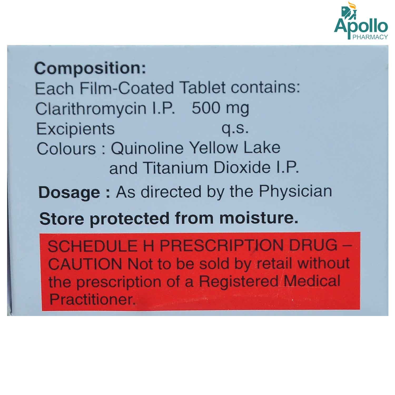 Maclar 500 Tablet 10's, Pack of 10 TabletS Maclar 500 Tablet 10's, Pack of 10 TabletS