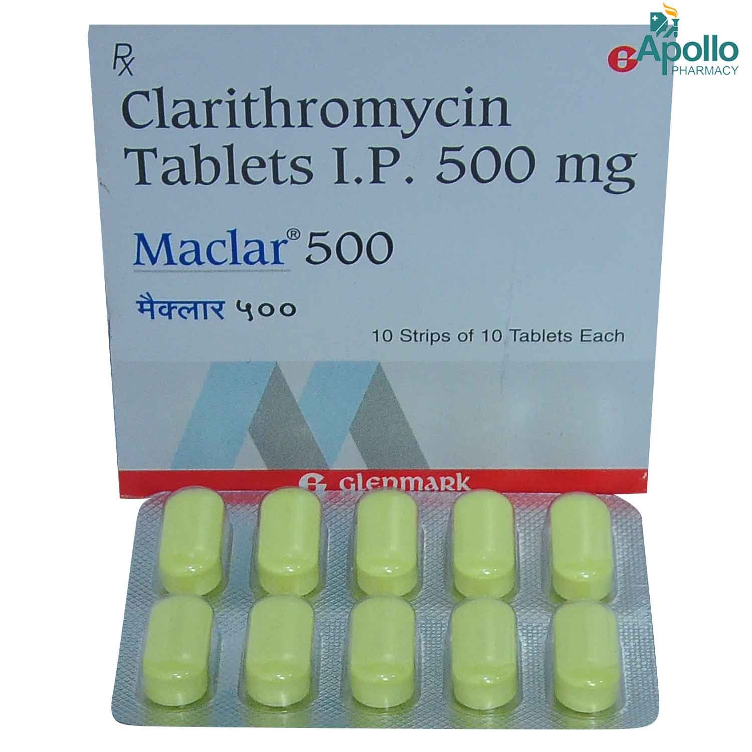 Maclar 500 Tablet 10's, Pack of 10 TabletS Maclar 500 Tablet 10's, Pack of 10 TabletS