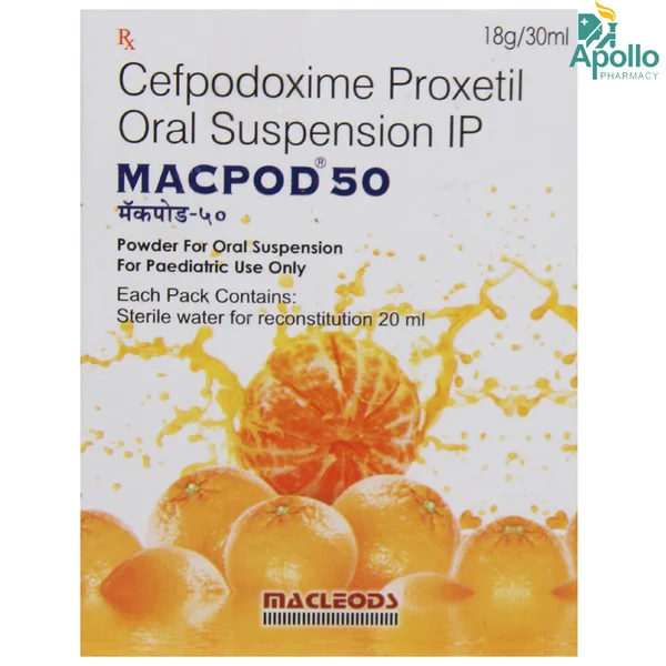 Macpod 50 mg Suspension 30 ml, Pack of 1 LIQUID