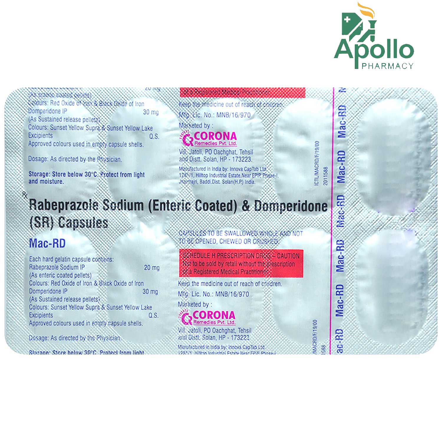 Mac RD Capsule 10's Price, Uses, Side Effects, Composition Apollo Pharmacy