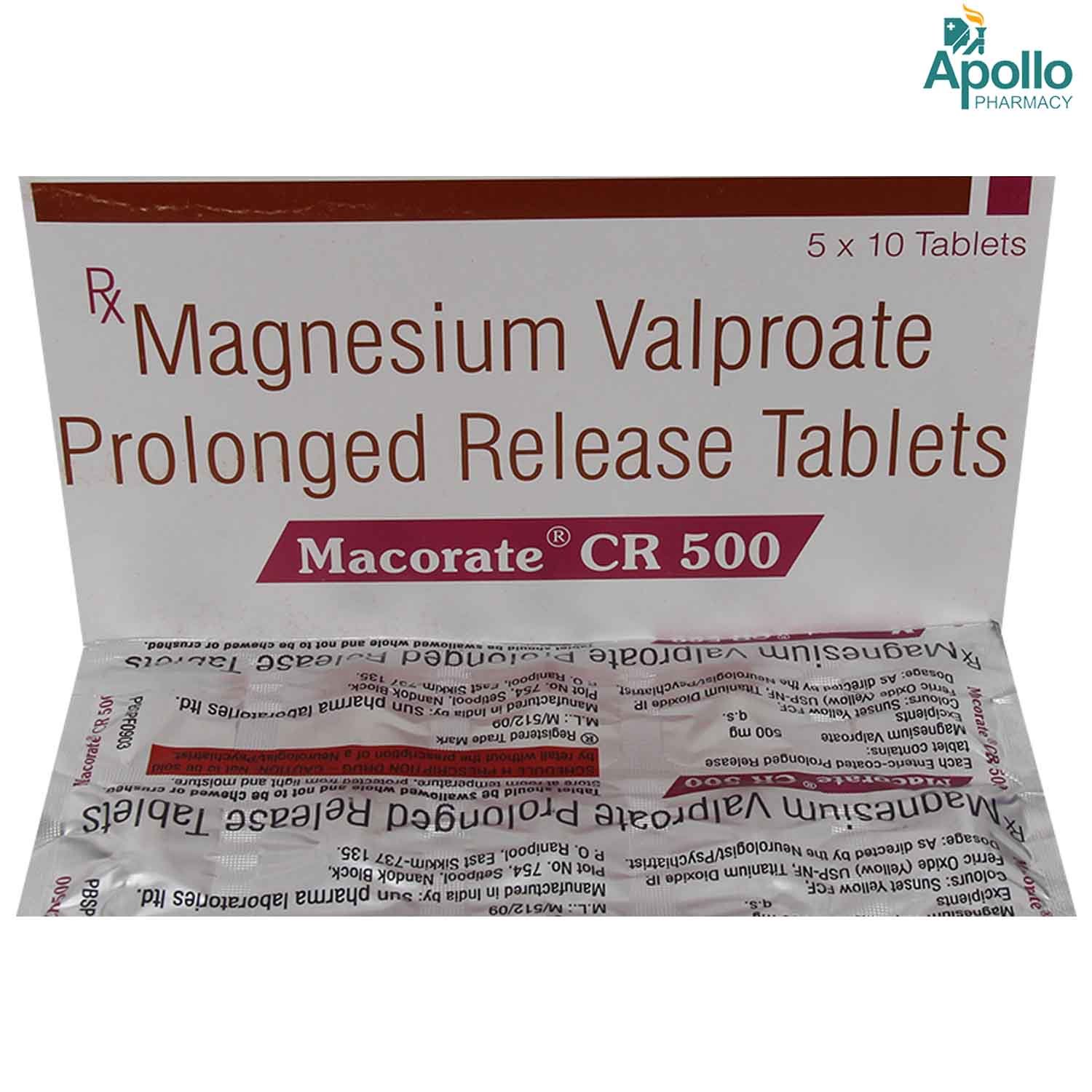Macorate CR 500 Tablet 10's, Pack of 10 TabletS Macorate CR 500 Tablet 10's, Pack of 10 TabletS