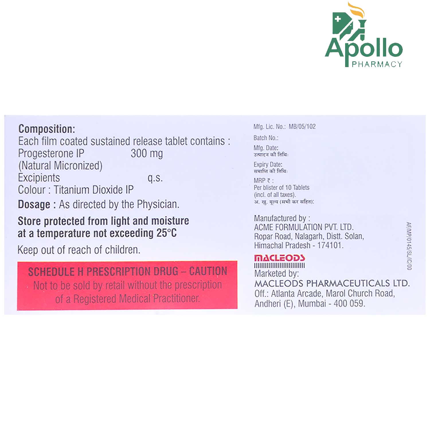 Macgest SR 300 Tablet 10's, Pack of 10 TabletS Macgest SR 300 Tablet 10's, Pack of 10 TabletS