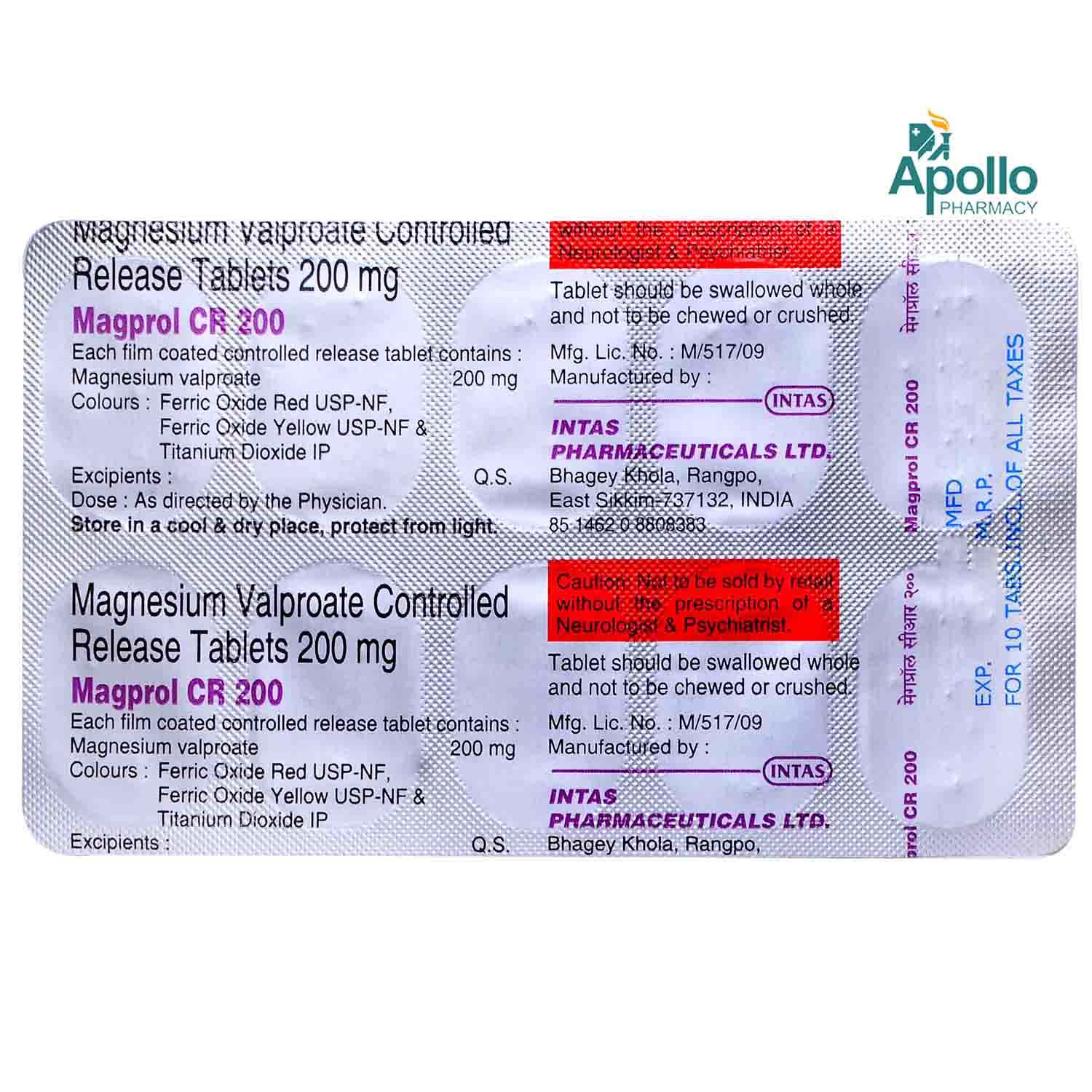 Magprol CR 200 Tablet 10's, Pack of 10 TABLETS Magprol CR 200 Tablet 10's, Pack of 10 TABLETS