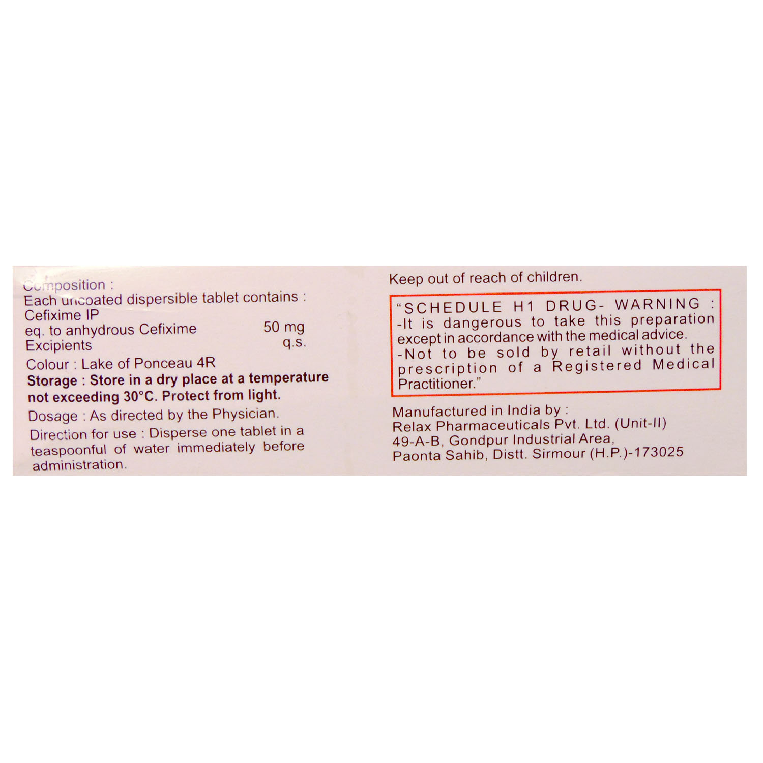 Mahacef 50 mg Tablet 10's, Pack of 10 TabletS Mahacef 50 mg Tablet 10's, Pack of 10 TabletS
