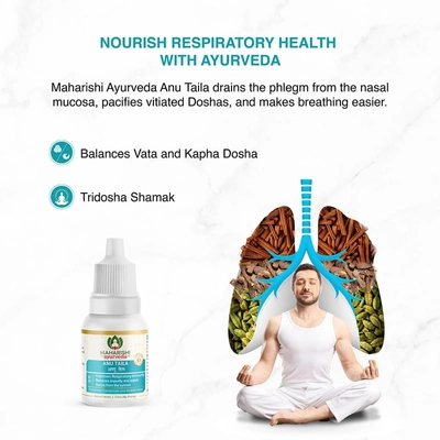 Maharishi Ayurveda Anu Taila 10 ml|Nasal Congestion Relief Oil | Migraine &amp; Sinusitis Treatment | Improve Sensory Perception, Pack of 1