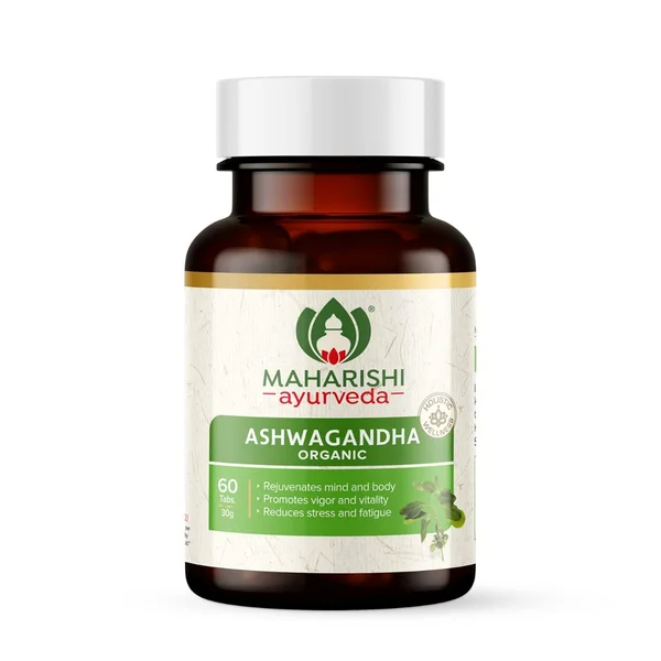 Maharishi Ayurveda Ashwagandha 60 Tablets|General Wellness Tablets| Rejuvenates Mind &amp; Body | Made with Pure Herbs, Pack of 1