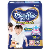 MamyPoko Extra Absorb Diaper Pants XL, 4 Count, Pack of 1
