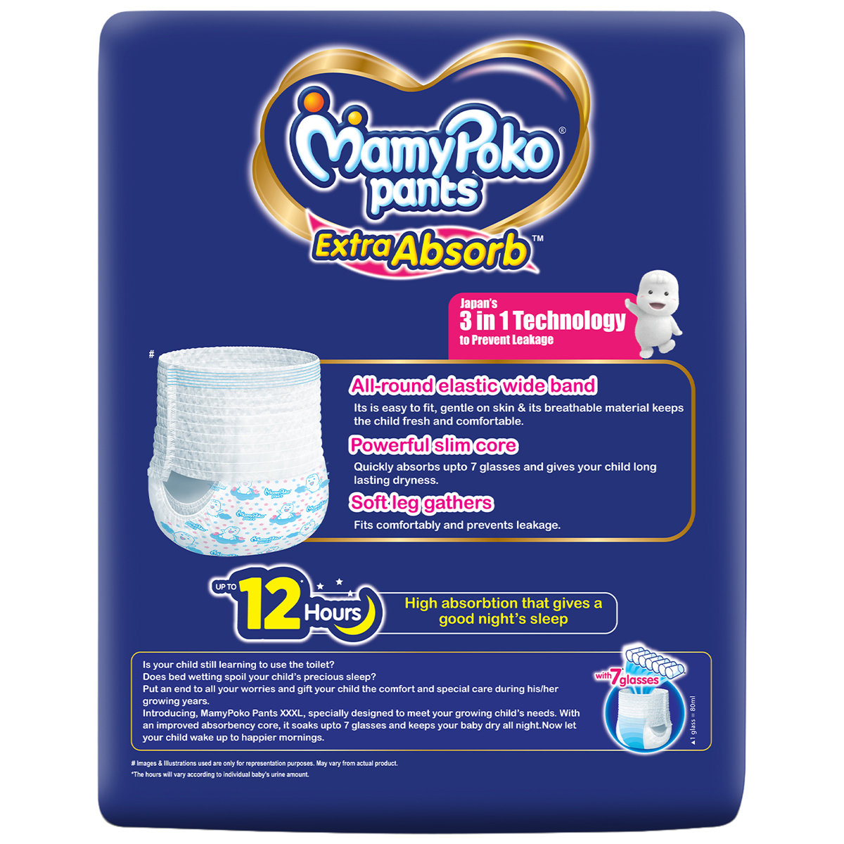MamyPoko Extra Absorb Diaper Pants XXXL, 9 Count, Pack of 1 MamyPoko Extra Absorb Diaper Pants XXXL, 9 Count, Pack of 1