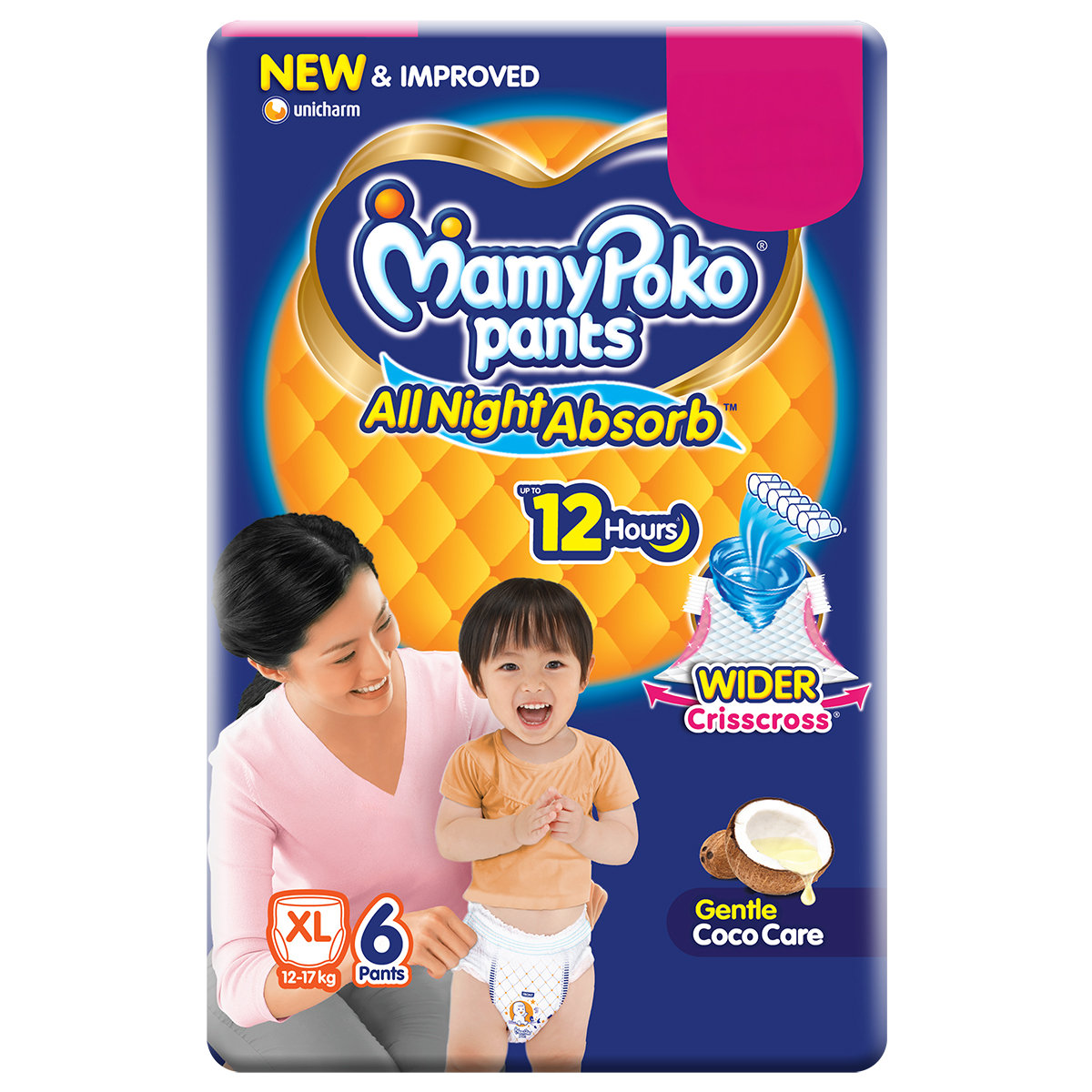 MamyPoko All Night Absorb Diaper Pants XL, 6 Count, Pack of 1 MamyPoko All Night Absorb Diaper Pants XL, 6 Count, Pack of 1