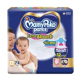 MamyPoko Extra Absorb Diaper Pants Small, 74 Count, Pack of 1