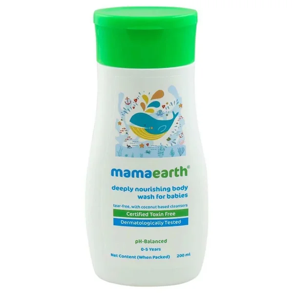 Mamaearth Deeply Nourishing Body Wash For Babies, 0 to 5 Years, 200 ml, Pack of 1