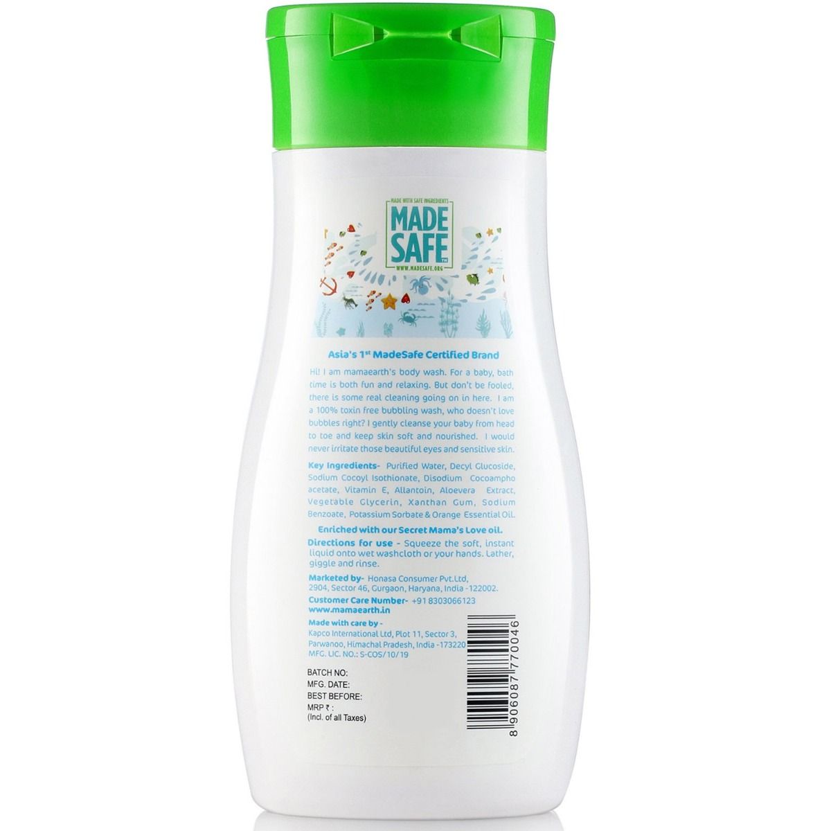 Mamaearth Deeply Nourishing Body Wash For Babies, 0 to 5 Years, 200 ml
