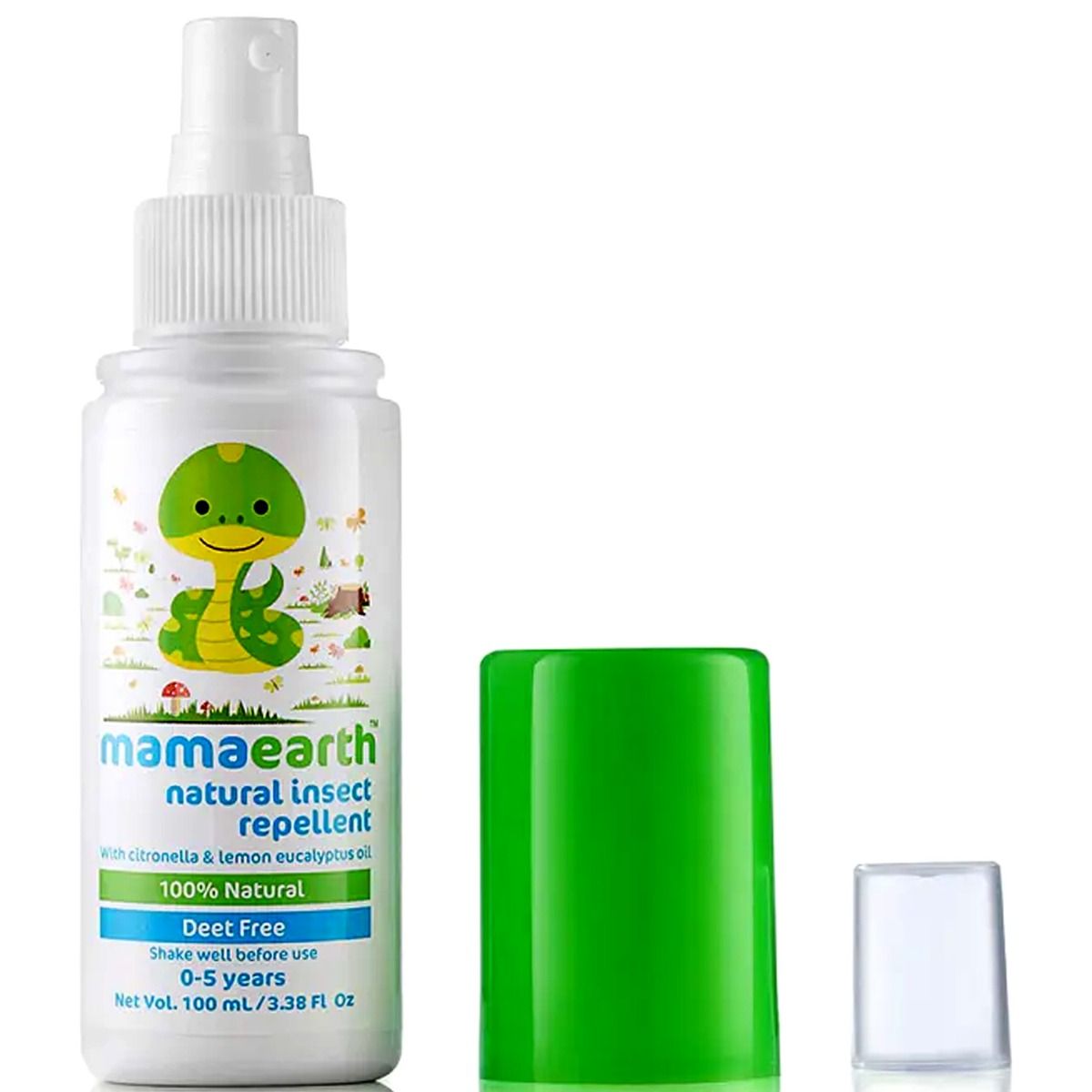 Mamaearth Natural Mosquito Repellent with Citronella & Lemongrass Oil, 3+ Months, 100 ml, Pack of 1 