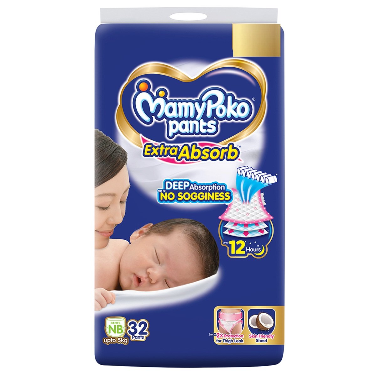 MamyPoko Extra Absorb Diaper Pants New Born, 32 Count, Pack of 1 MamyPoko Extra Absorb Diaper Pants New Born, 32 Count, Pack of 1