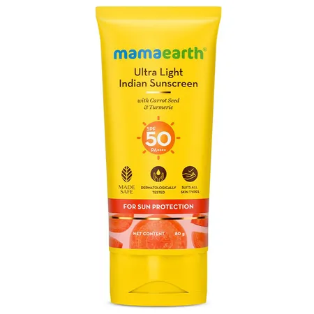 Mamaearth Ultra Light SPF 50 PA++++ Sunscreen, 80 gm