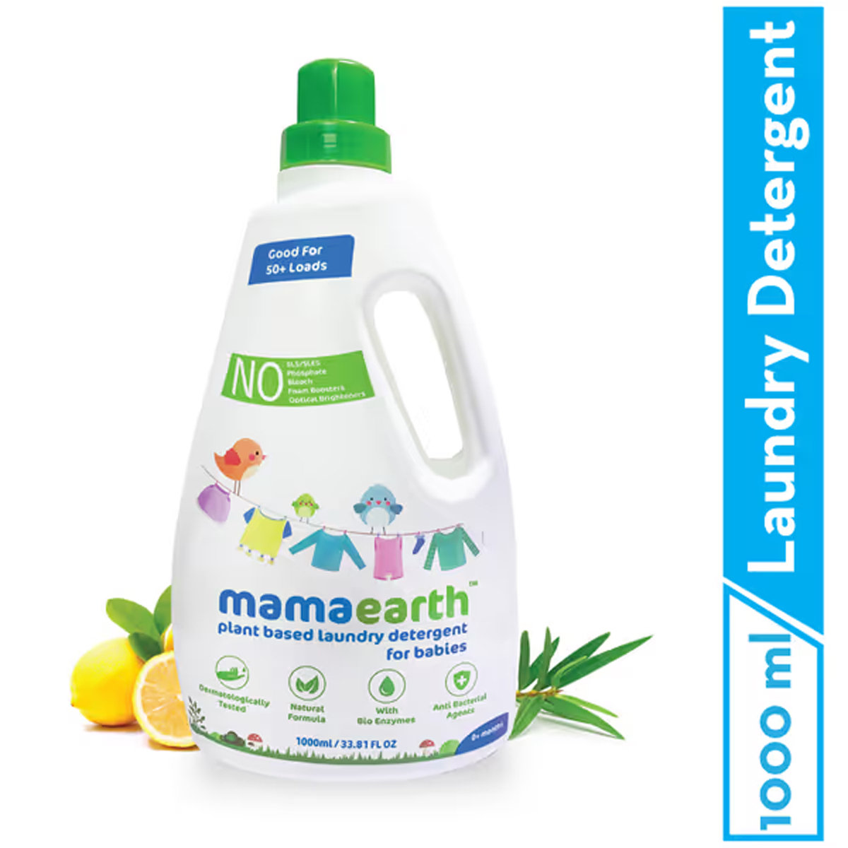 Mamaearth Plant Based Baby Laundry Liquid Detergent for 0+ Months, 1000 ml, Pack of 1 Mamaearth Plant Based Baby Laundry Liquid Detergent for 0+ Months, 1000 ml, Pack of 1