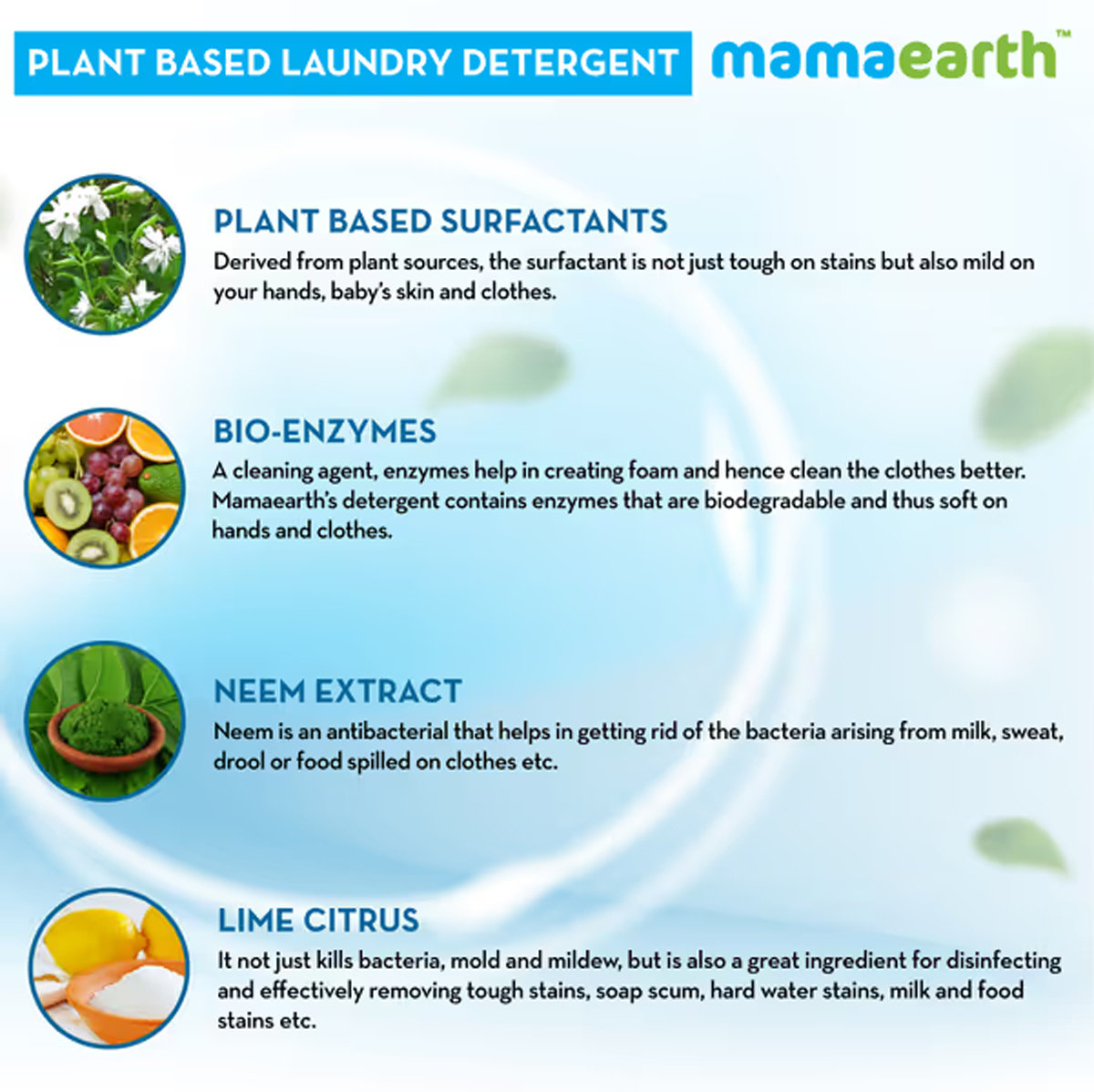 Mamaearth Plant Based Baby Laundry Liquid Detergent for 0+ Months, 1000 ml, Pack of 1 Mamaearth Plant Based Baby Laundry Liquid Detergent for 0+ Months, 1000 ml, Pack of 1