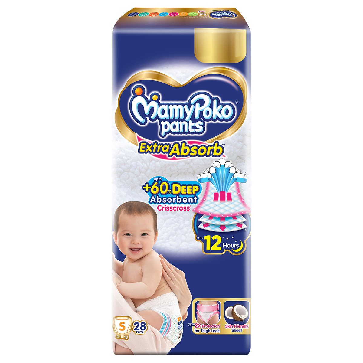 MamyPoko Extra Absorb Diaper Pants Small, 28 Count, Pack of 1 MamyPoko Extra Absorb Diaper Pants Small, 28 Count, Pack of 1