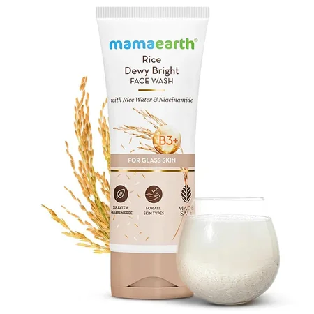 Mamaearth Rice Dewy Bright Face Wash, 100 ml