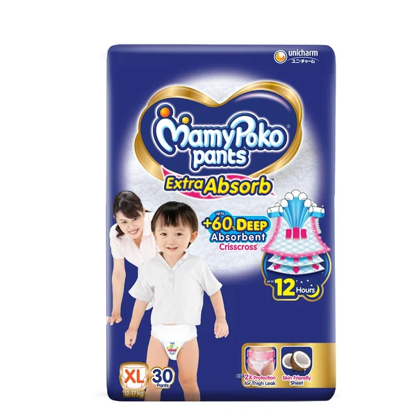 MamyPoko Extra Absorb Diaper Pants XL, 30 Count, Pack of 1