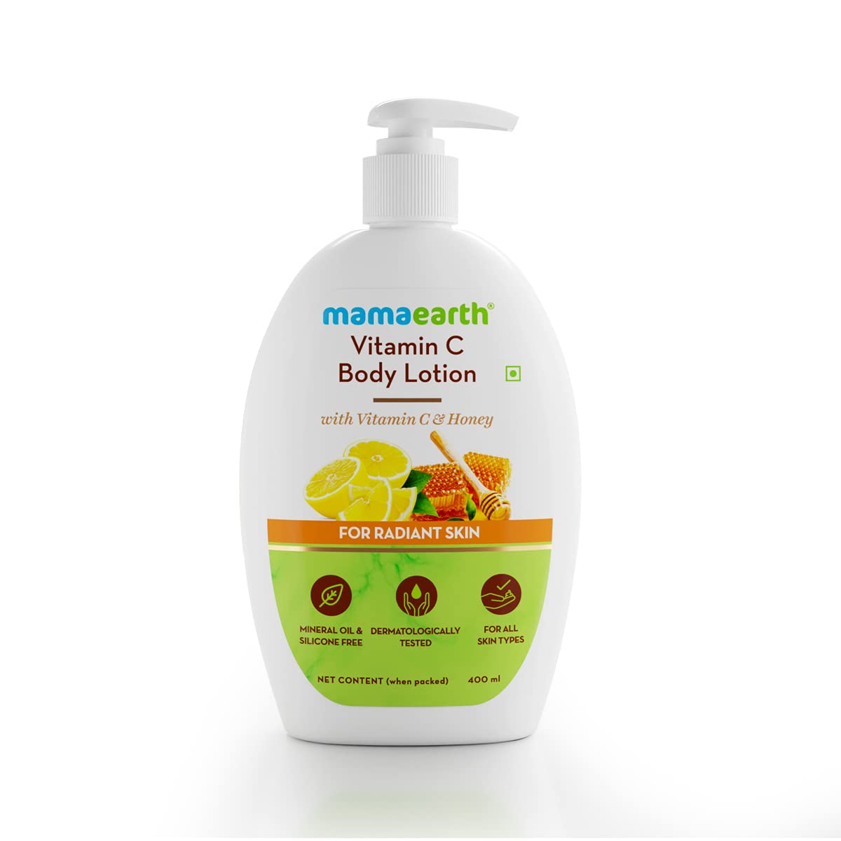 Mamaearth Vitamin C Body Lotion 400 ml | With Vitamin C & Honey | Deep Hydration | For Radiant Skin | Non Greasy Formula | For All Skin Type, Pack of 1 Mamaearth Vitamin C Body Lotion 400 ml | With Vitamin C & Honey | Deep Hydration | For Radiant Skin | Non Greasy Formula | For All Skin Type, Pack of 1