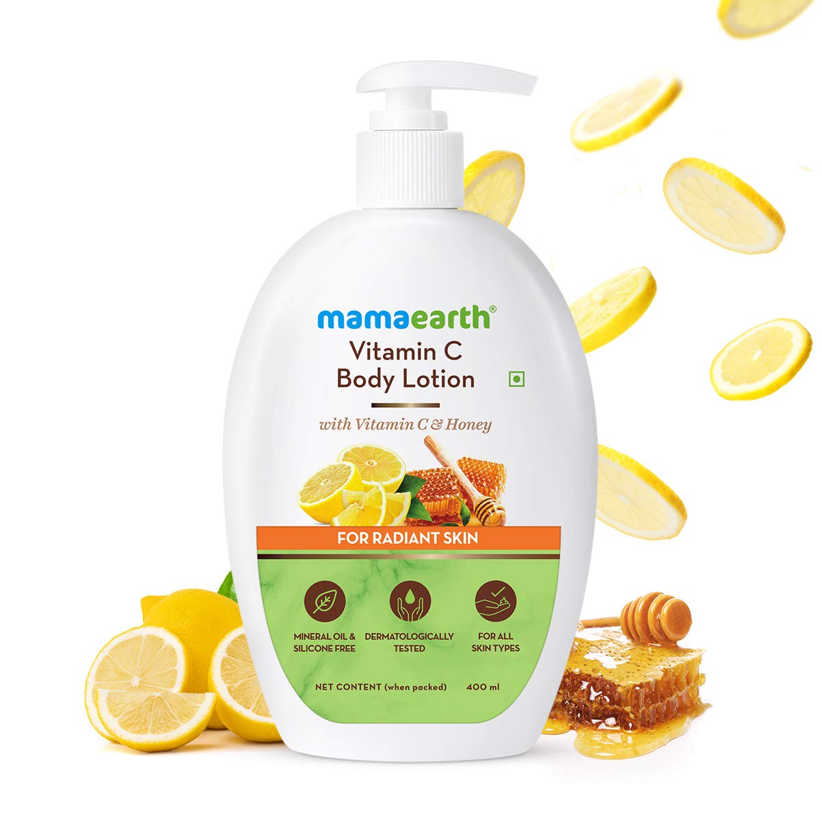 Mamaearth Vitamin C Body Lotion 400 ml | With Vitamin C & Honey | Deep Hydration | For Radiant Skin | Non Greasy Formula | For All Skin Type, Pack of 1 Mamaearth Vitamin C Body Lotion 400 ml | With Vitamin C & Honey | Deep Hydration | For Radiant Skin | Non Greasy Formula | For All Skin Type, Pack of 1