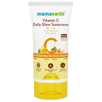 Mamaearth Vitamin C Daily Glow Sunscreen, 50 gm, Pack of 1