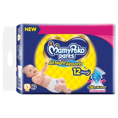 MamyPoko Standard Diapers Pants Small, 60 Count, Pack of 1