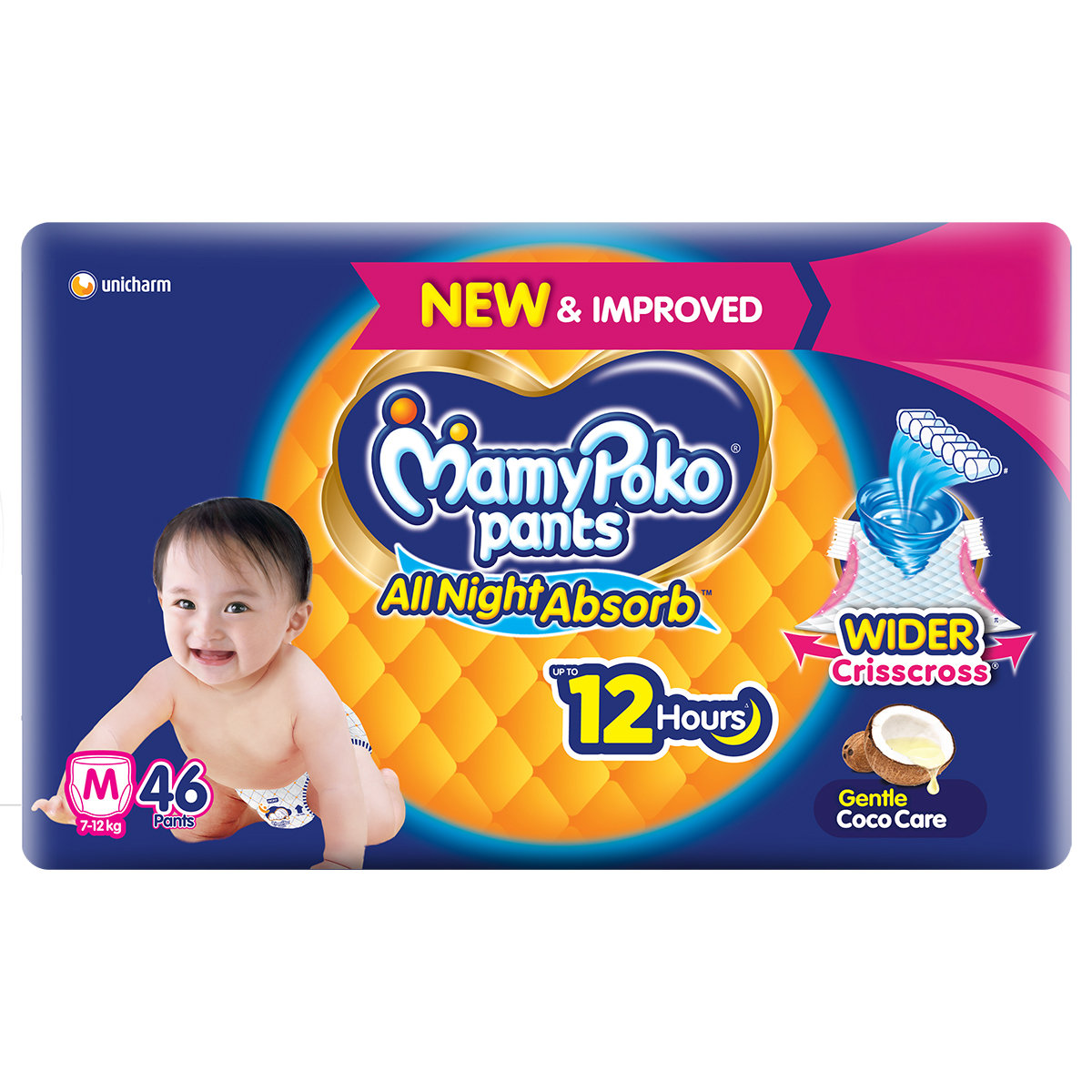 MamyPoko All Night Absorb Diapers Pants Medium, 46 Count, Pack of 1 MamyPoko All Night Absorb Diapers Pants Medium, 46 Count, Pack of 1