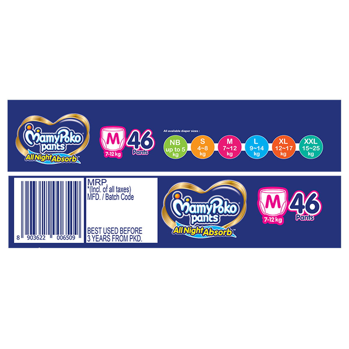 MamyPoko All Night Absorb Diapers Pants Medium, 46 Count, Pack of 1 MamyPoko All Night Absorb Diapers Pants Medium, 46 Count, Pack of 1