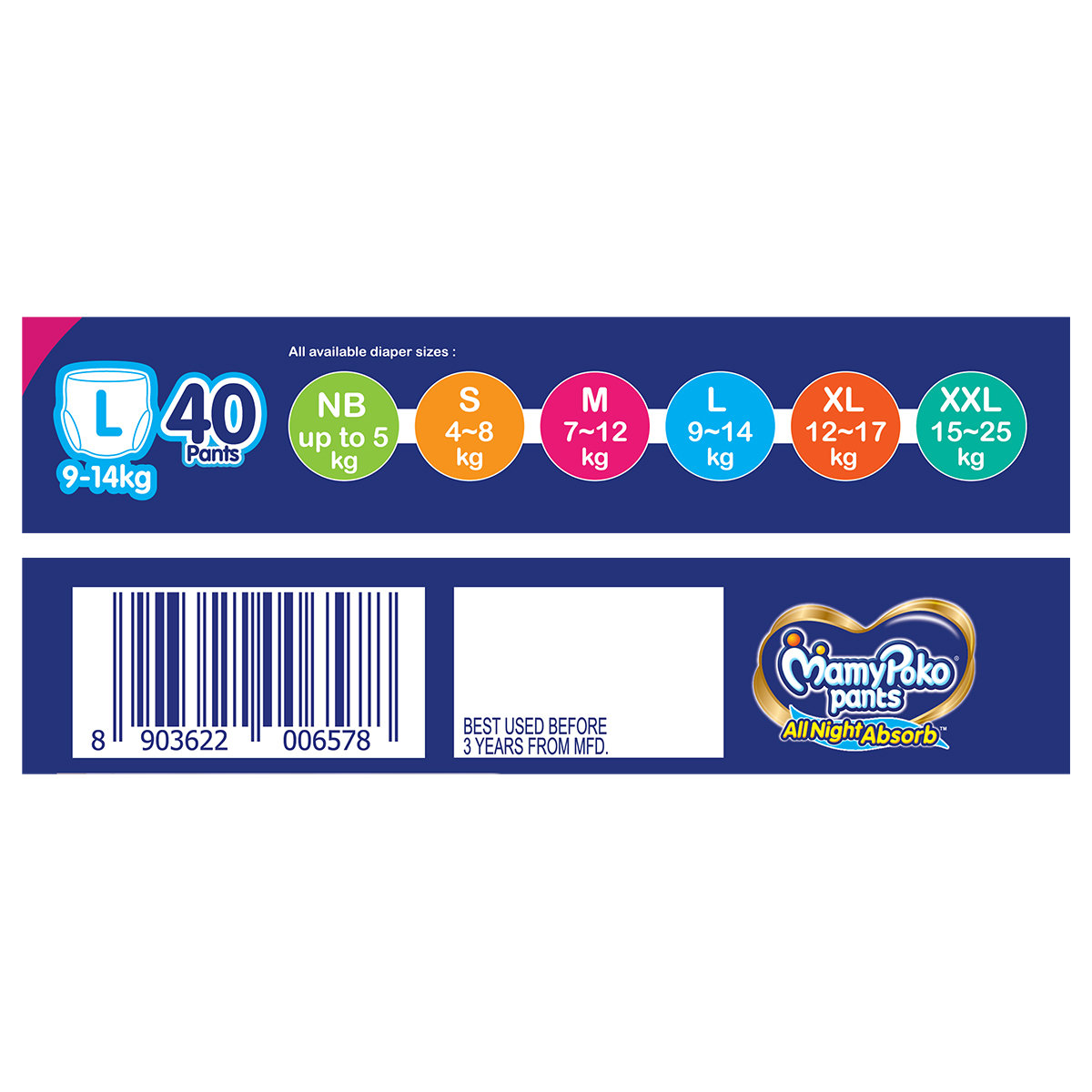 MamyPoko All Night Absorb Diapers Pants Large, 40 Count, Pack of 1 MamyPoko All Night Absorb Diapers Pants Large, 40 Count, Pack of 1