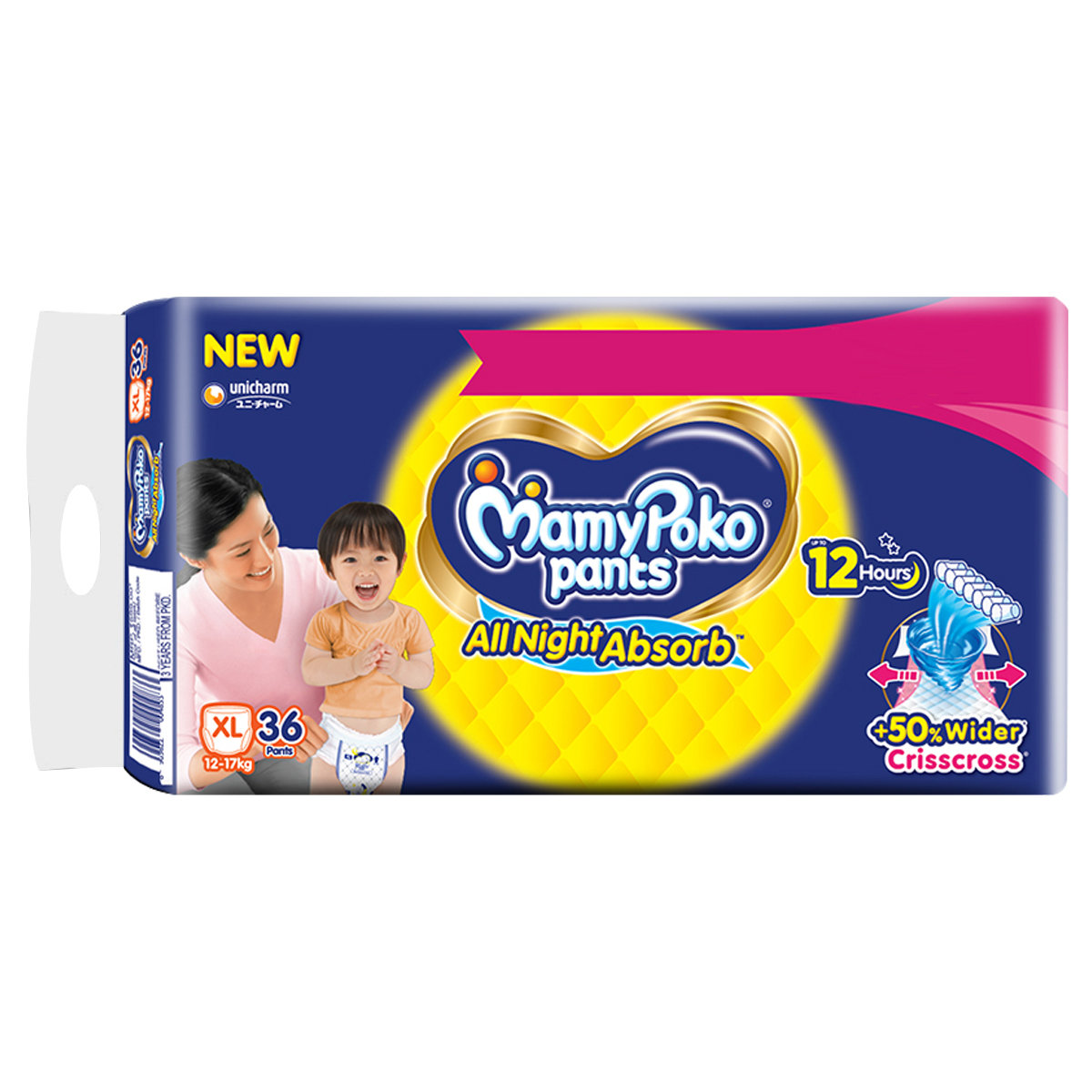 MamyPoko All Night Absorb Diapers Pants XL, 36 Count, Pack of 1 MamyPoko All Night Absorb Diapers Pants XL, 36 Count, Pack of 1
