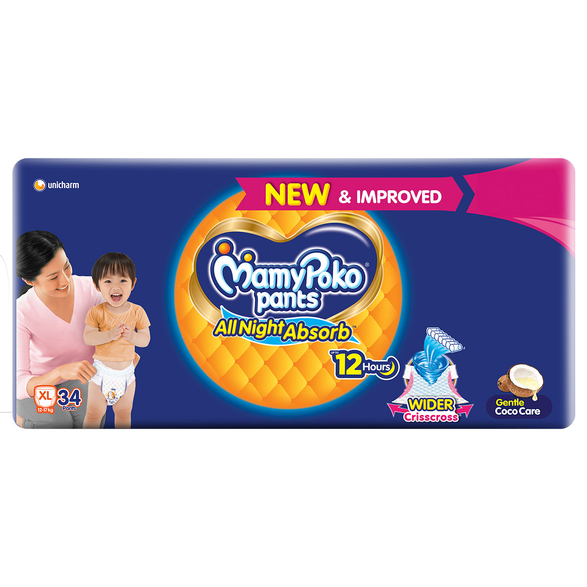 MamyPoko All Night Absorb Diapers Pants XL, 34 Count, Pack of 1 MamyPoko All Night Absorb Diapers Pants XL, 34 Count, Pack of 1